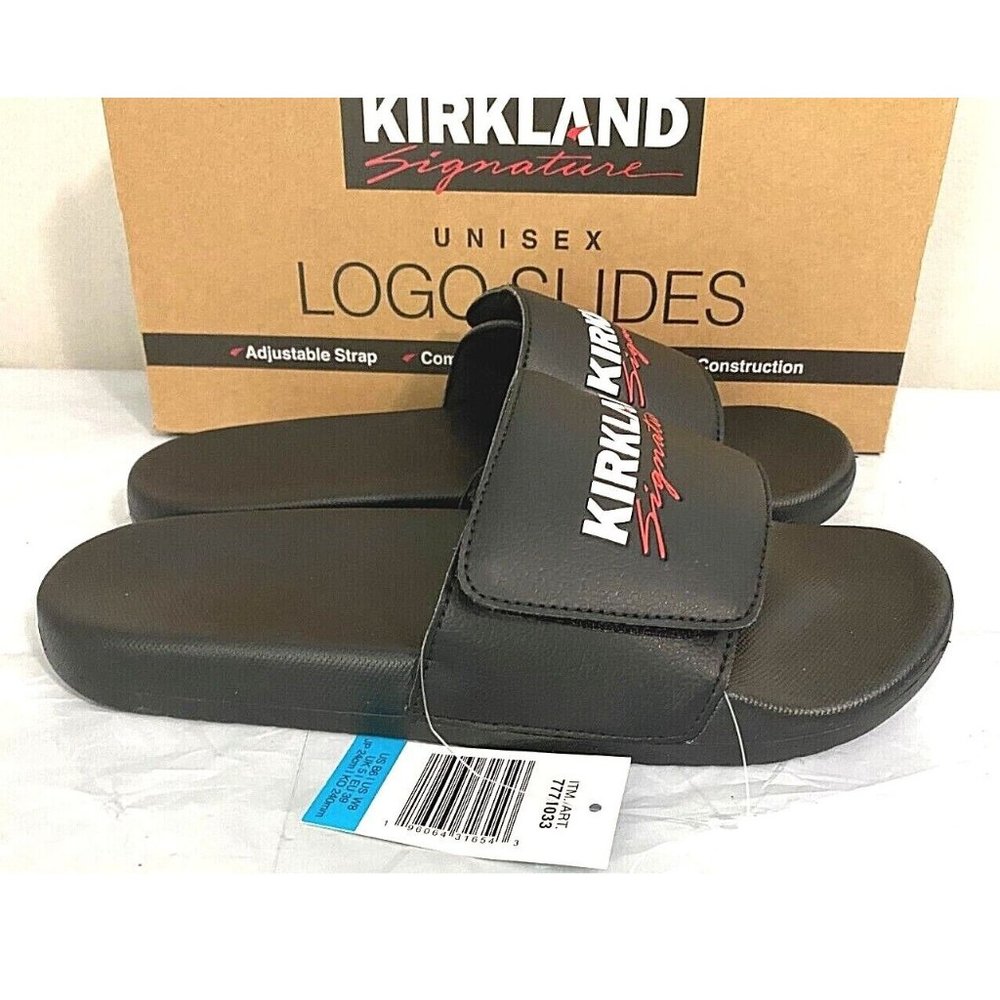 NEW Kirkland Signature Unisex Adjustable Logo Slide Sandals